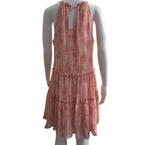 Anthropologie Drew Women's Size S Pink/Floral Mini Tiered Halter Neck Dress NEW - Picture 15 of 16
